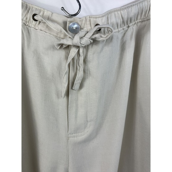 Caribbean Joe Women's Sz XL Ivory Silk Blend Capri Elastic Waist Pants - Picture 2 of 10
